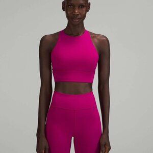 NWT Lululemon Energy High-Neck Longline Tough Bra - Magenta Purple